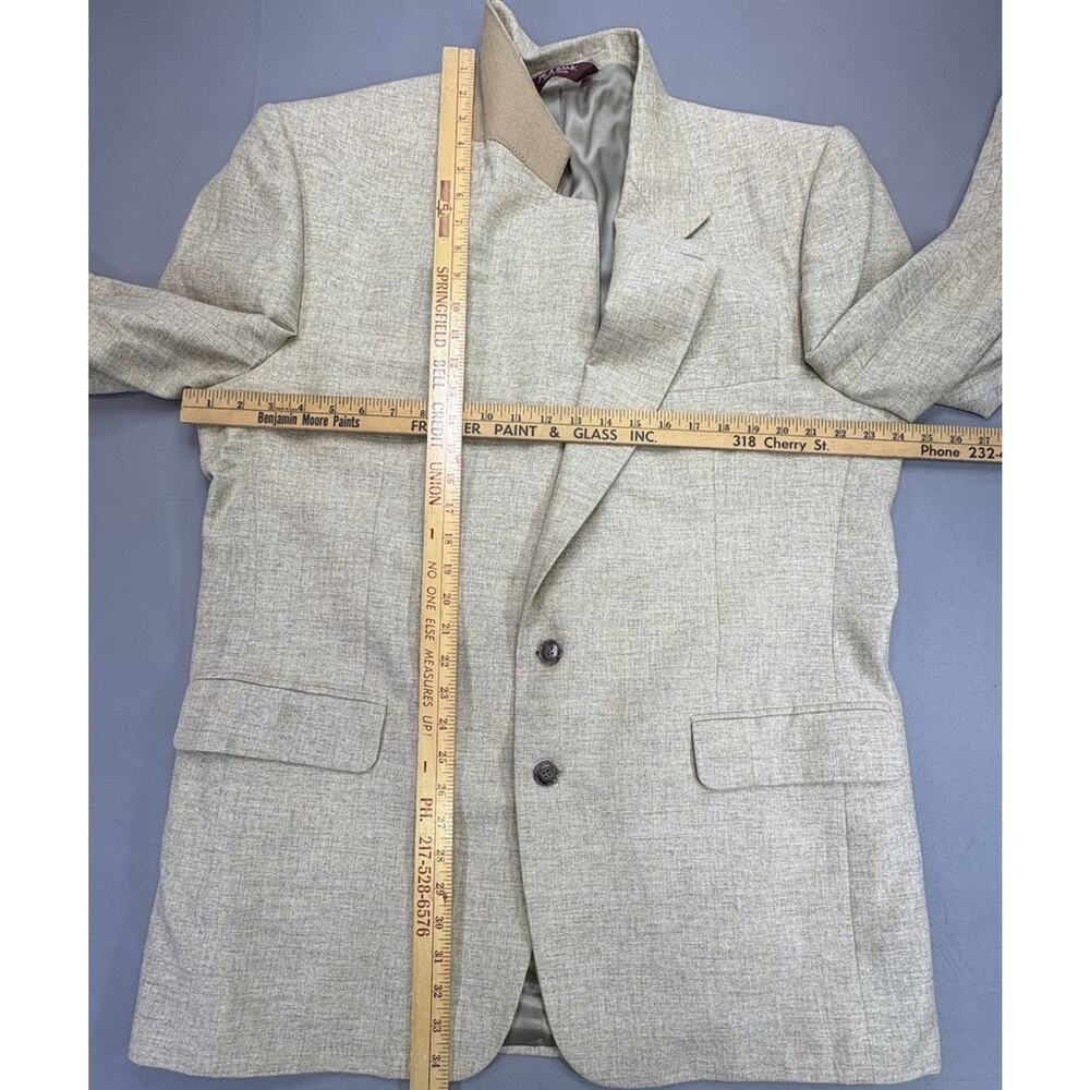 Jos A Bank 46L Men’s Wool Sport Coat Blazer Gold Khaki Poland Classic No Vent - Picture 7 of 13